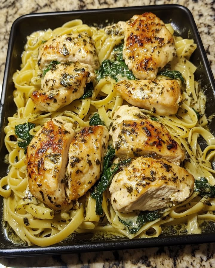 Creamy Spinach and Herb Chicken Linguine – Beste Rezepte